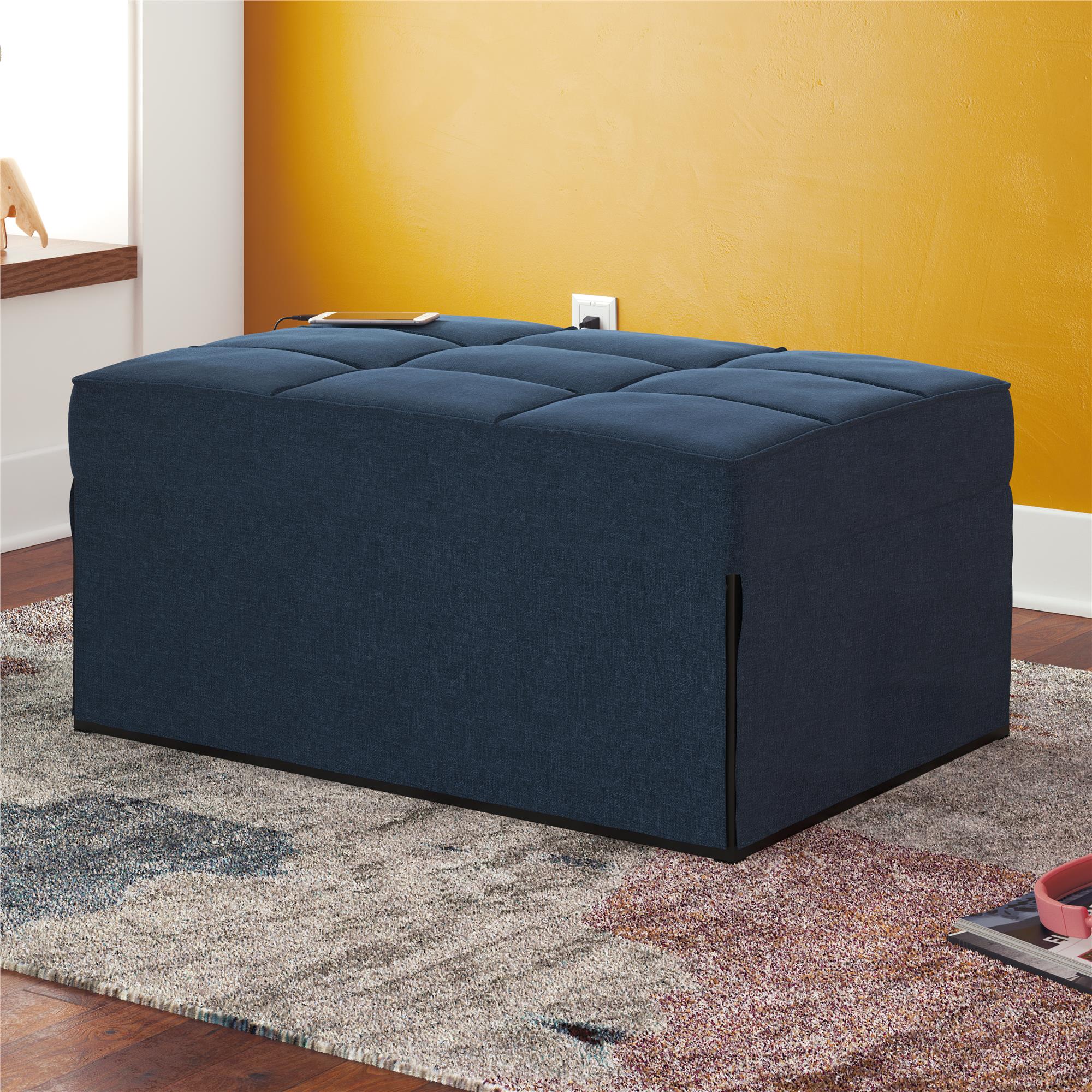 RealRooms 4-in-1 Sofa, Blue Linen - Blue