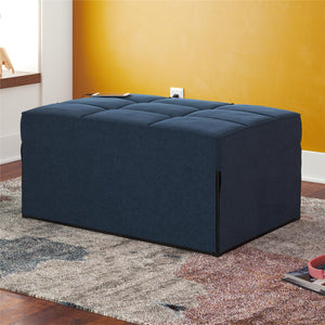RealRooms 4-in-1 Sofa, Blue Linen - Blue