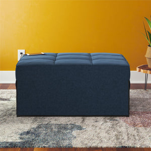 RealRooms 4-in-1 Sofa, Blue Linen - Blue