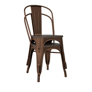 DHP Fusion Stackable Dining Chairs, Set of 2 - Bronze