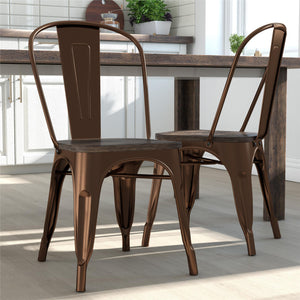DHP Fusion Stackable Dining Chairs, Set of 2 - Bronze