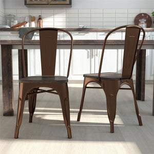 DHP Fusion Stackable Dining Chairs, Set of 2 - Bronze