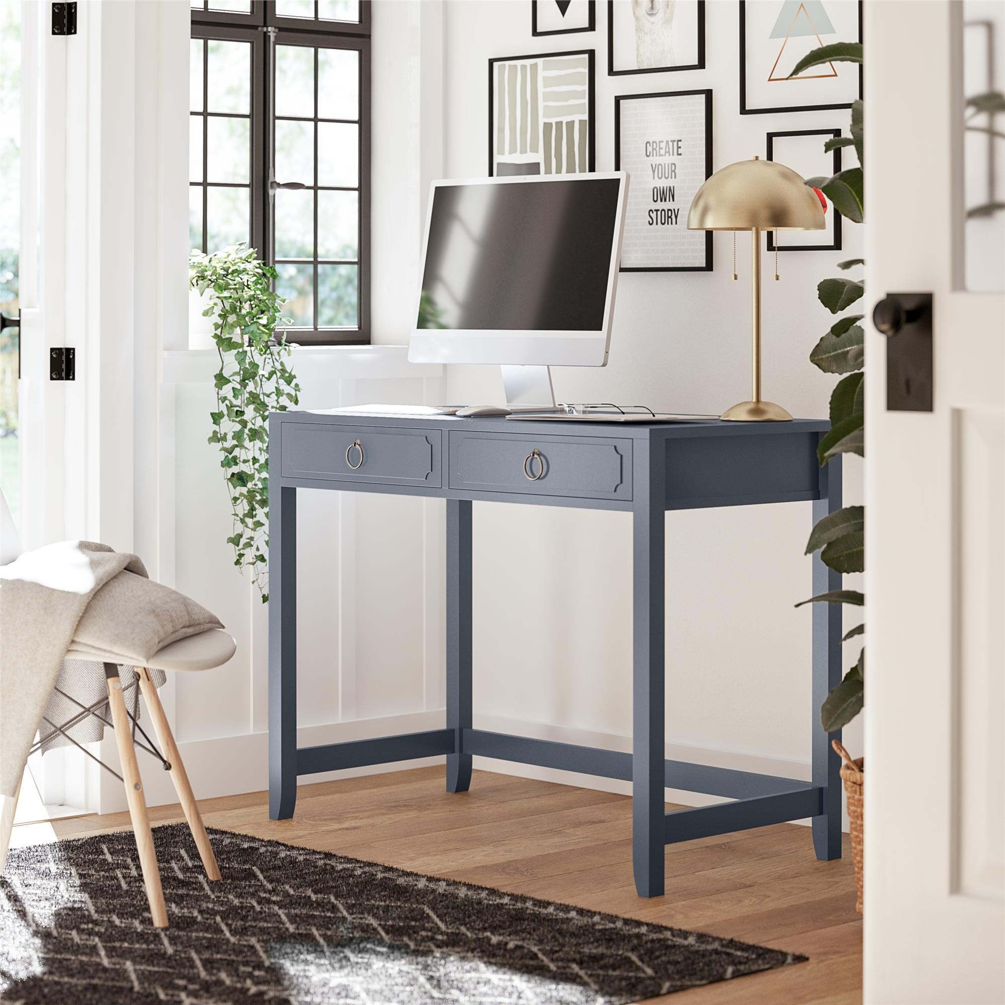 Novogratz Her Majesty 2 Drawer Writing Desk - Blue