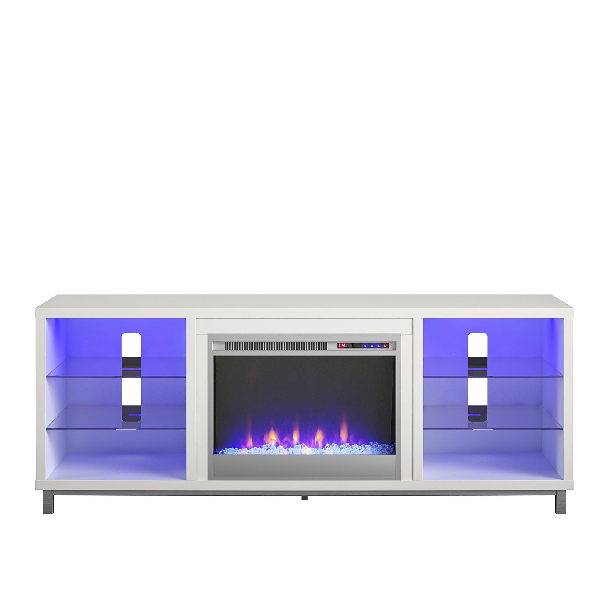 Ameriwood Home Lumina Fireplace TV Stand for TVs up to 70" - White - 66”-70”