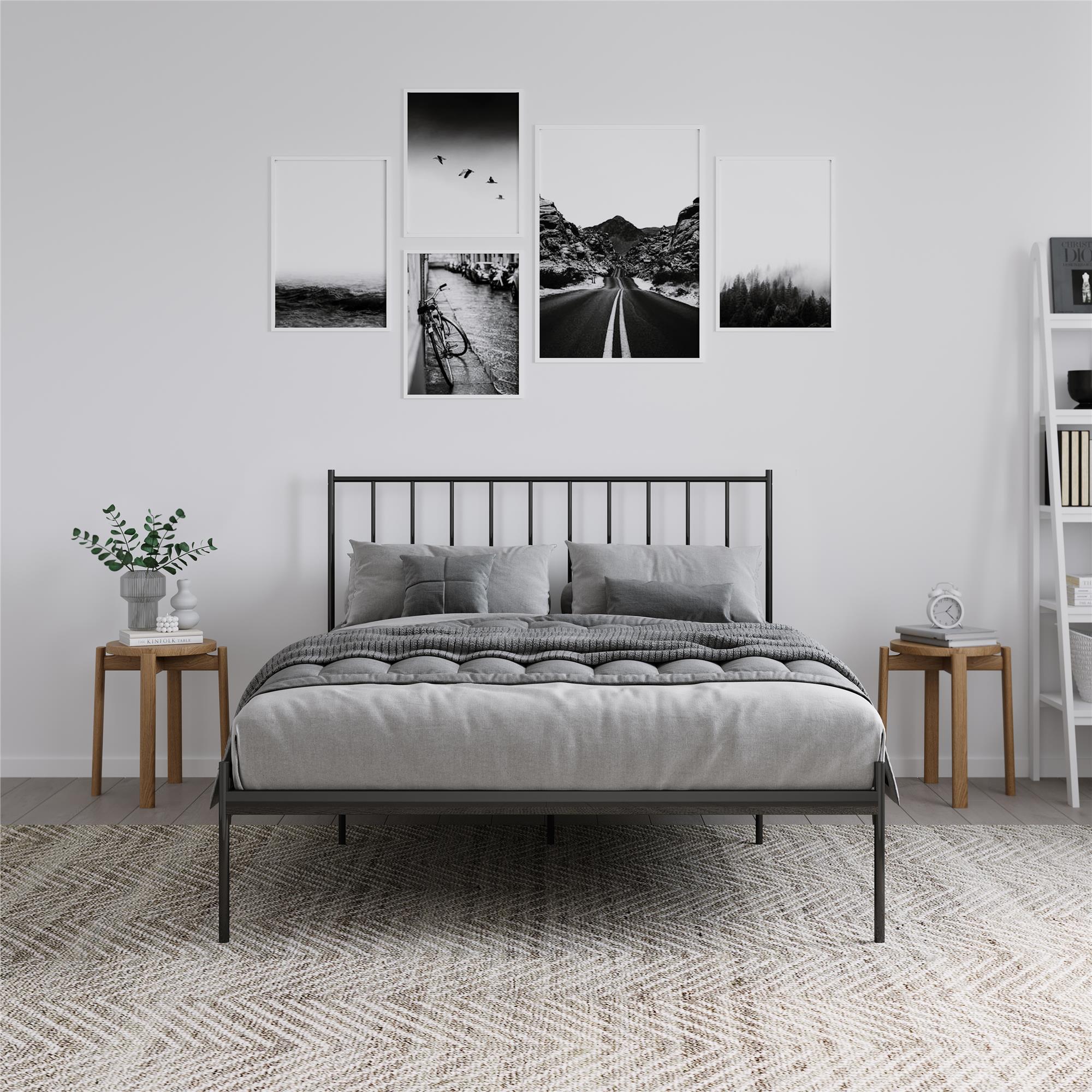 RealRooms Ares Metal Bed - Black - Full