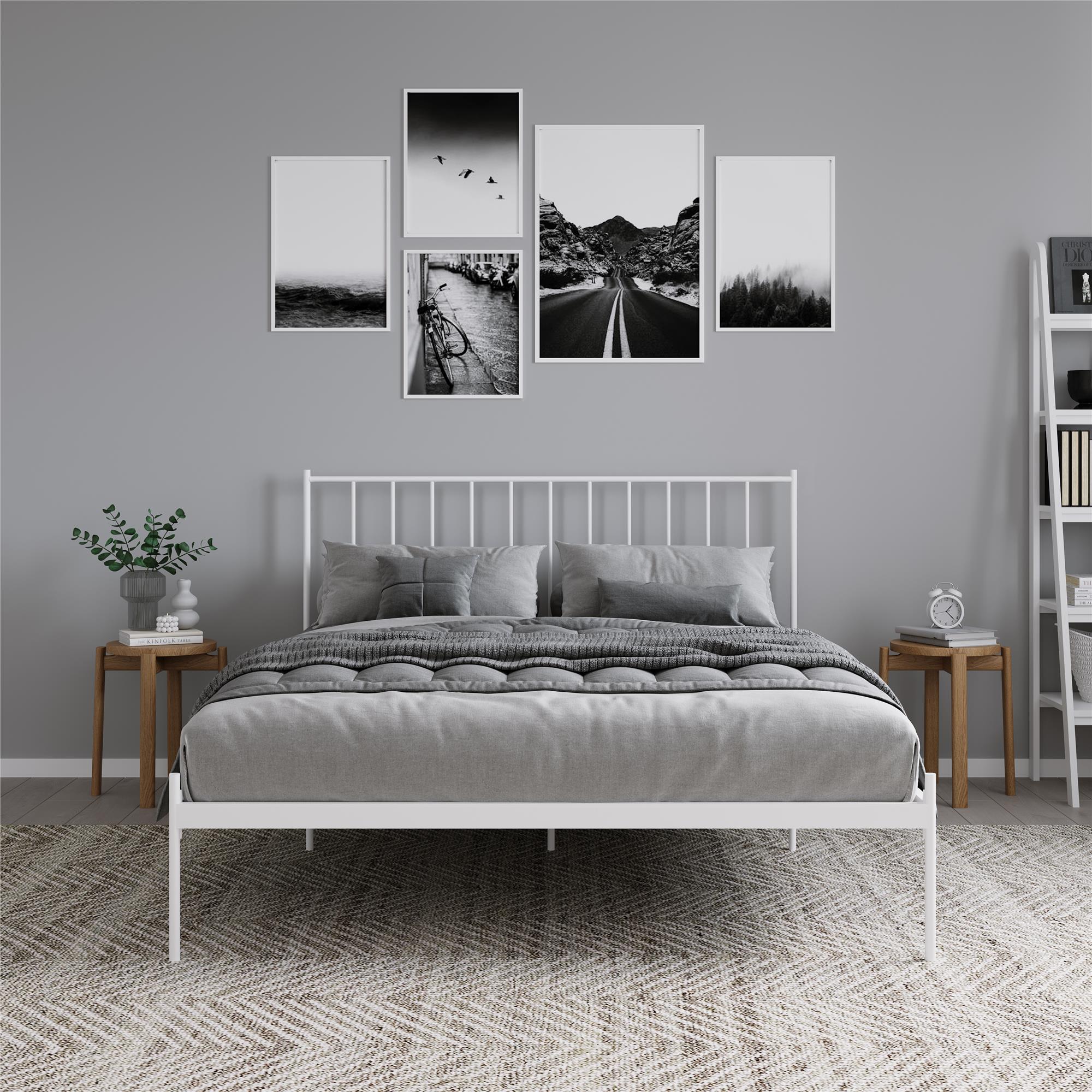 RealRooms Ares Metal Bed - White - King