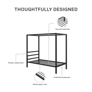DHP Modern Metal Canopy Bed - Black - Twin