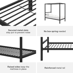 DHP Modern Metal Canopy Bed - Black - Twin