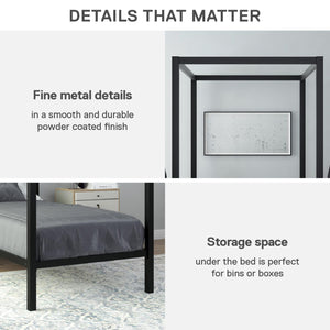DHP Modern Metal Canopy Bed - Black - Twin