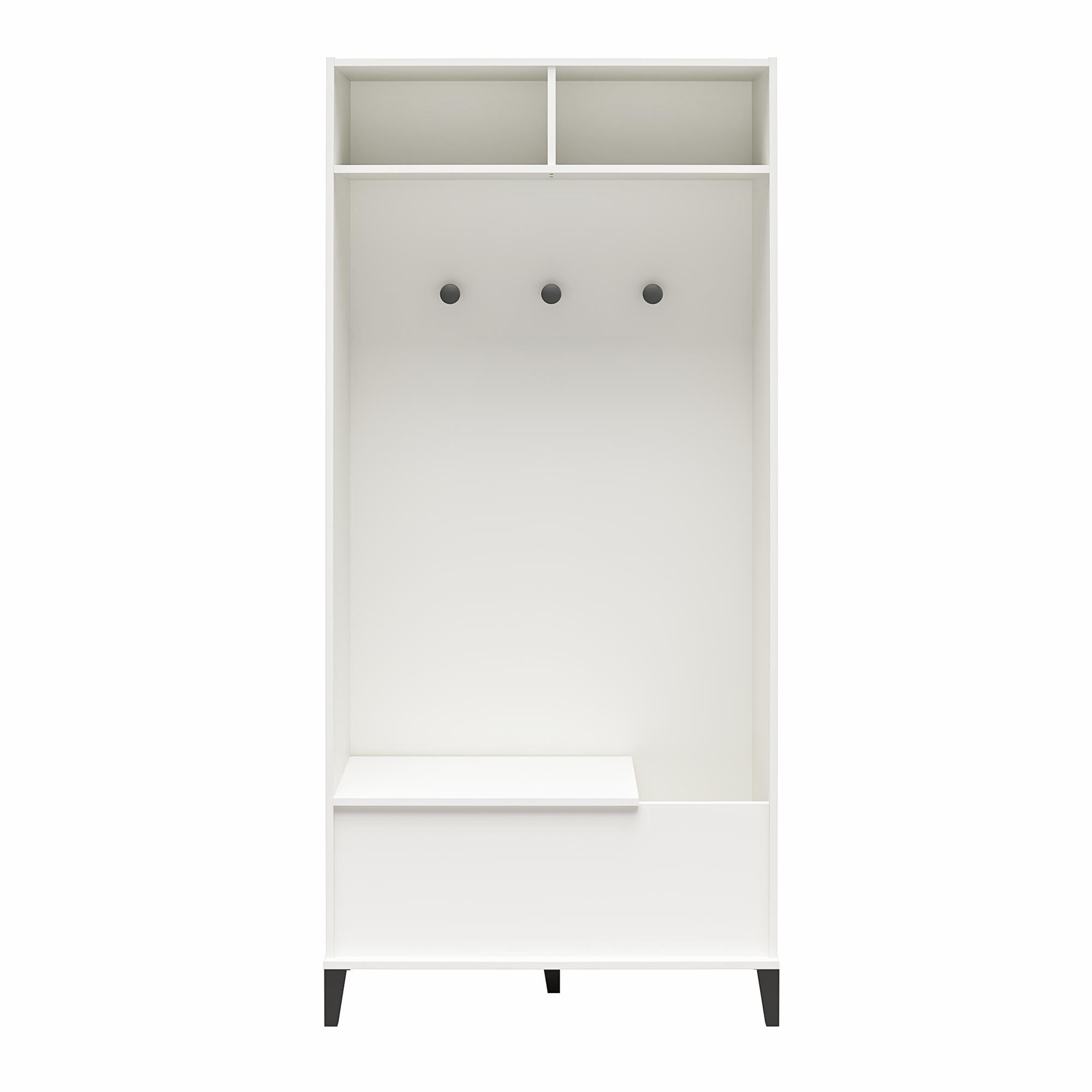 Systembuild Evolution Flex Gym Cabinet with Yoga Mat Storage & Bench Seat - White