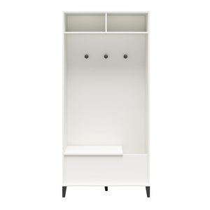 Systembuild Evolution Flex Gym Cabinet with Yoga Mat Storage & Bench Seat - White