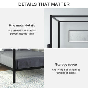 DHP Modern Metal Canopy Bed - Black - Queen