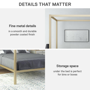 DHP Modern Metal Canopy Bed - Gold - Full