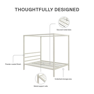 DHP Modern Metal Canopy Bed - White - Full