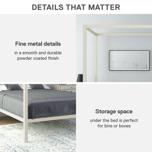 DHP Modern Metal Canopy Bed - White - Full