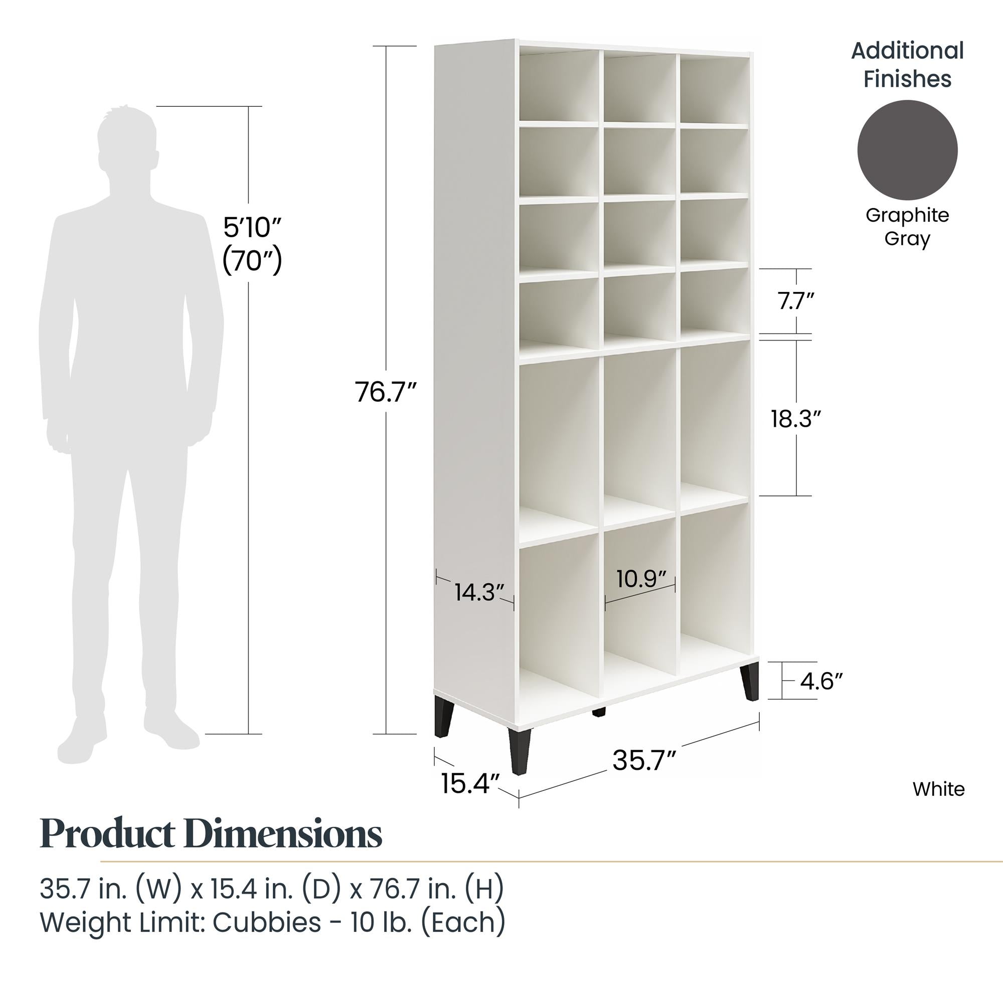 Systembuild Evolution Flex Athletic Shoe Storage Cabinet for Boots & Tennis Shoes - White