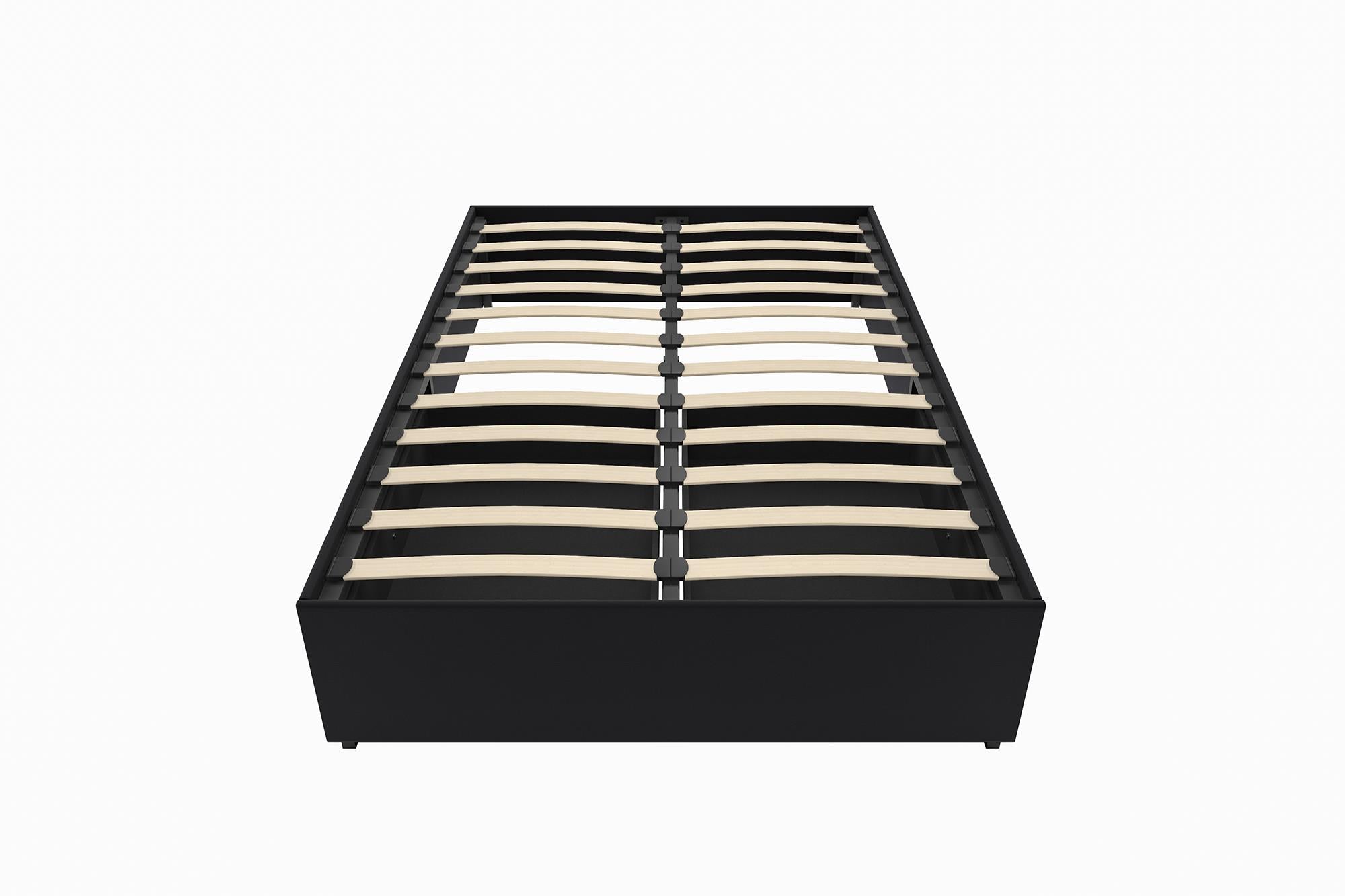 DHP Maven Bed Frame with Storage - Black Faux Leather - Full