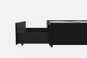 DHP Maven Bed Frame with Storage - Black Faux Leather - Full