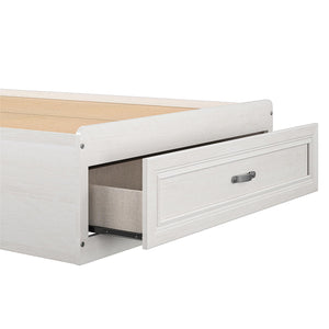 Ameriwood Home Hillview Twin Platform Bed with Storage Drawer - Ivory Oak