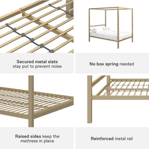 DHP Modern Metal Canopy Bed - Gold - Full