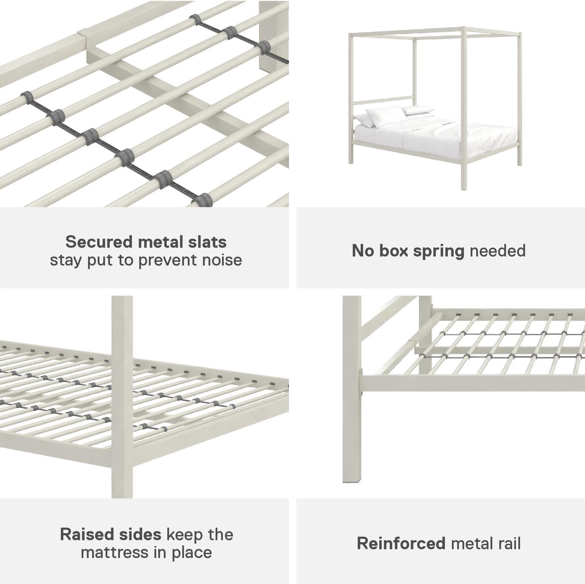 DHP Modern Metal Canopy Bed - White - Full