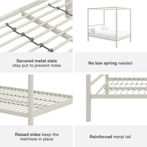 DHP Modern Metal Canopy Bed - White - Full