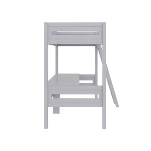DHP Harlan Kids' Wood Loft Bed with desk - Gray