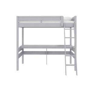 DHP Harlan Kids' Wood Loft Bed with desk - Gray