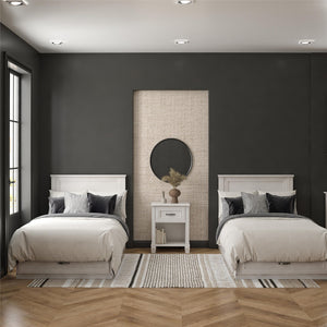 Ameriwood Home Hillview Twin Platform Bed with Storage Drawer - Ivory Oak