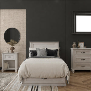 Ameriwood Home Hillview Twin Platform Bed with Storage Drawer - Ivory Oak