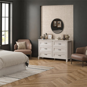 Ameriwood Home Hillview 6 Drawer Dresser - Ivory Oak