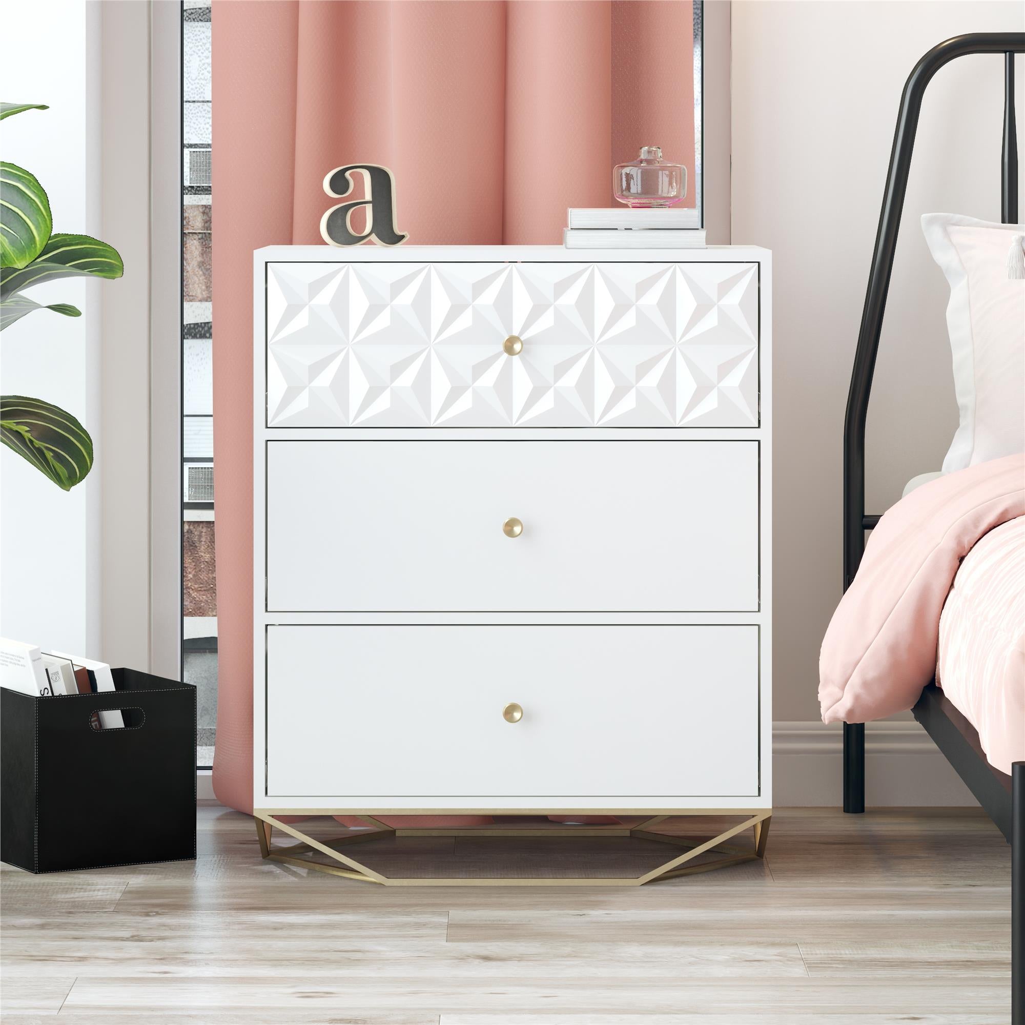 CosmoLiving Blair 3 Drawer Dresser - White