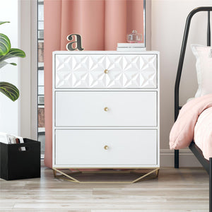 CosmoLiving Blair 3 Drawer Dresser - White