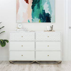 CosmoLiving Blair 6 Drawer Dresser - White