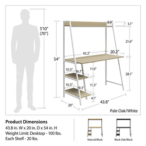 Novogratz Bushwick Ladder Desk - Pale Oak