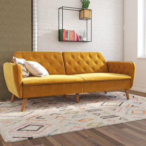 Novogratz Tallulah Memory Foam Futon Sofa Bed - Mustard