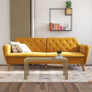 Novogratz Tallulah Memory Foam Futon Sofa Bed - Mustard