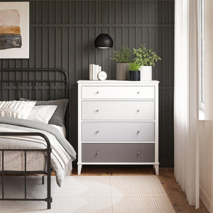 Ameriwood Home Multi-Colored 4 Drawer Dresser - White