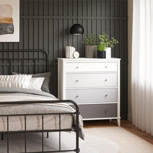 Ameriwood Home Multi-Colored 4 Drawer Dresser - White