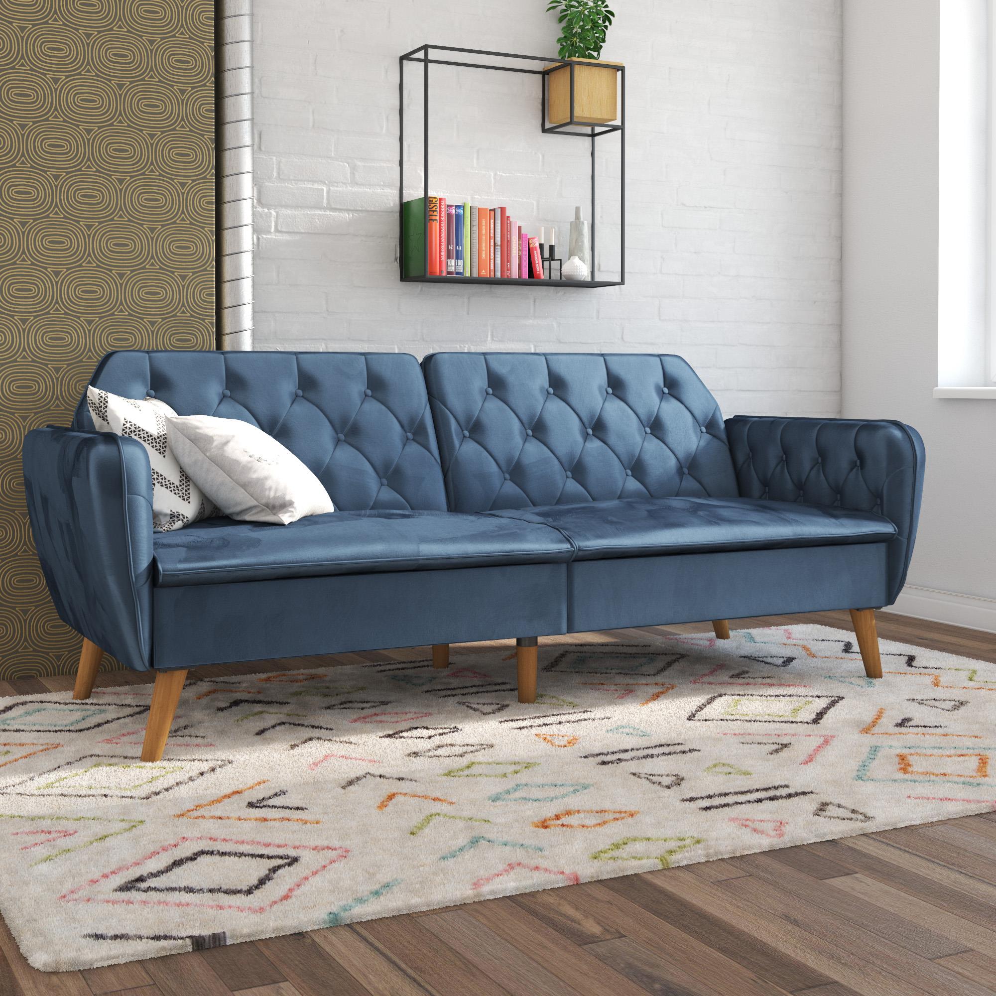 Novogratz Tallulah Memory Foam Futon Sofa Bed - Blue