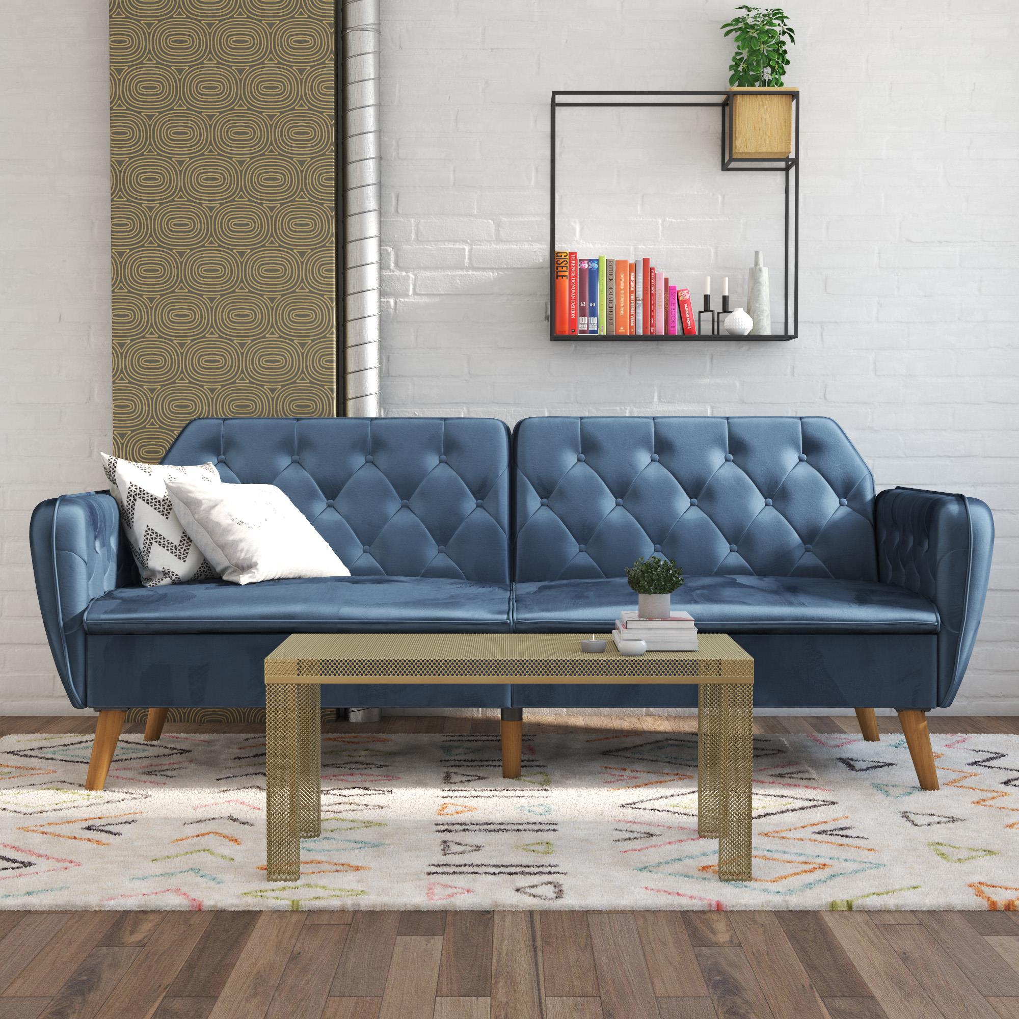 Novogratz Tallulah Memory Foam Futon Sofa Bed - Blue