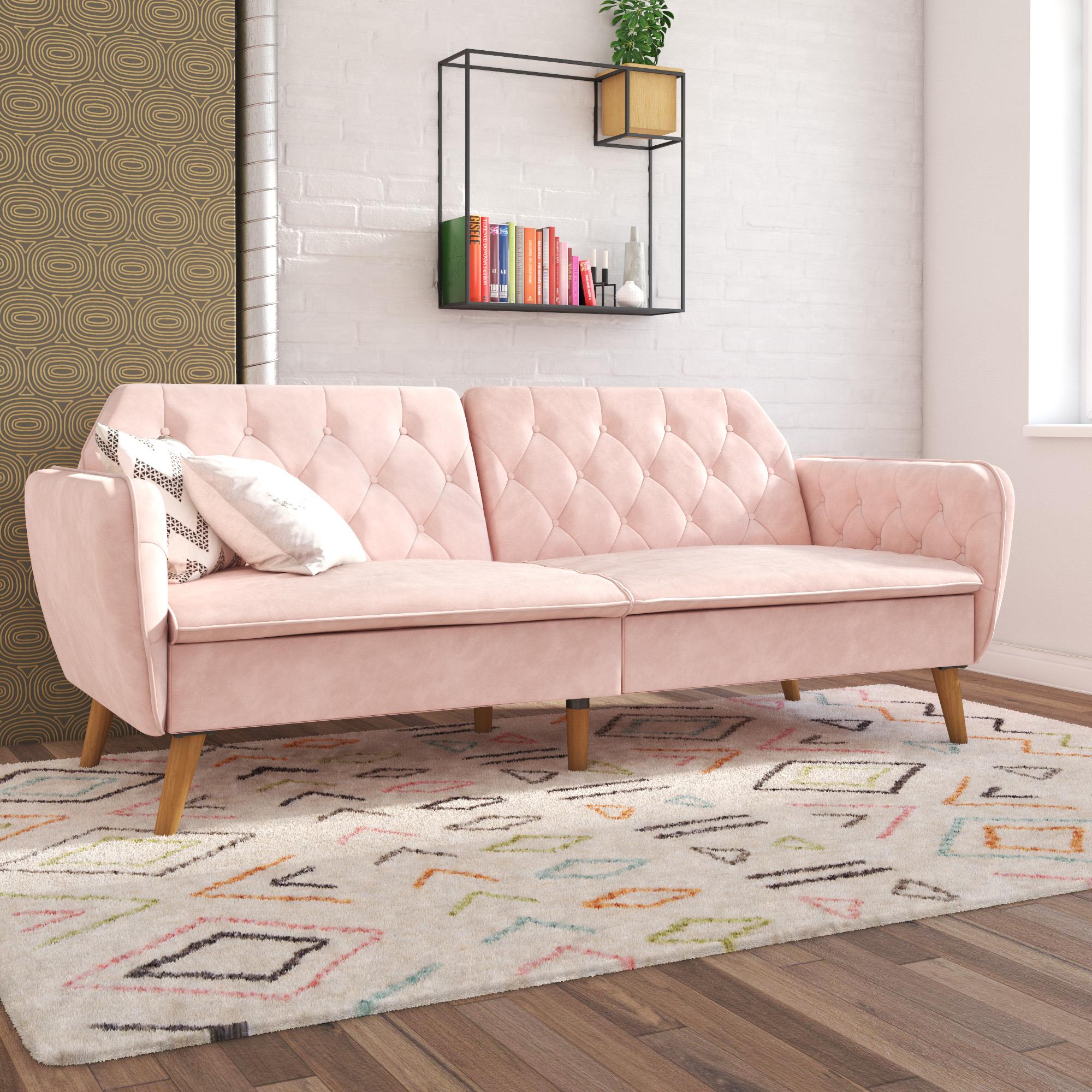 Novogratz Tallulah Memory Foam Futon Sofa Bed - Pink