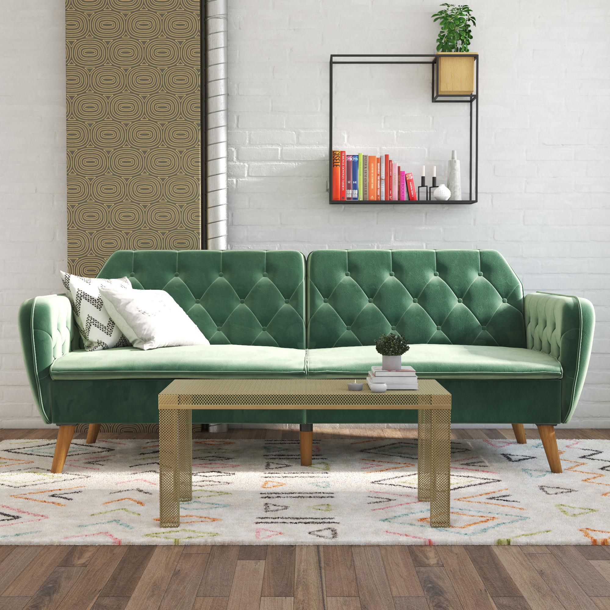 Novogratz Tallulah Memory Foam Futon Sofa Bed - Light Green