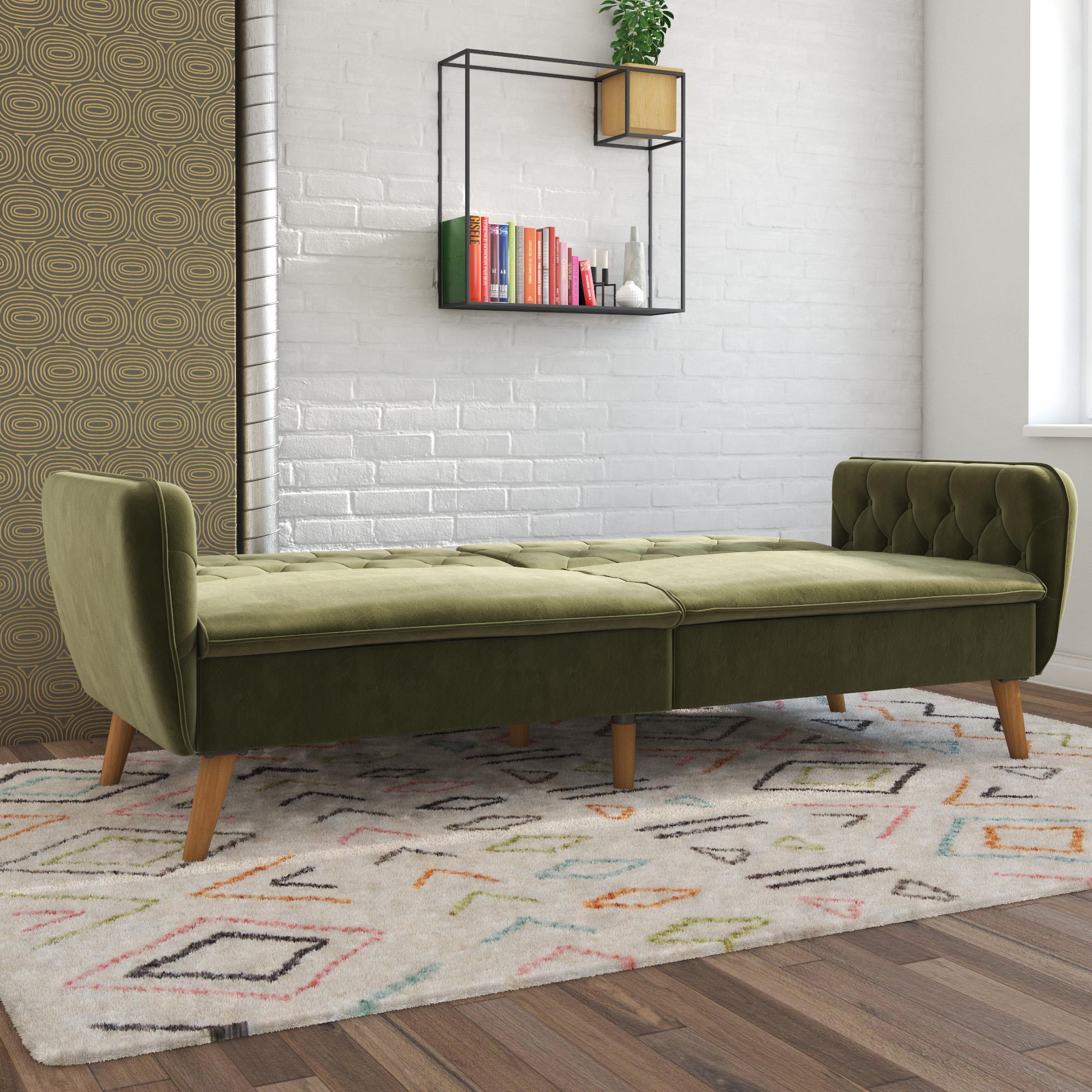 Novogratz Tallulah Memory Foam Futon Sofa Bed - Green