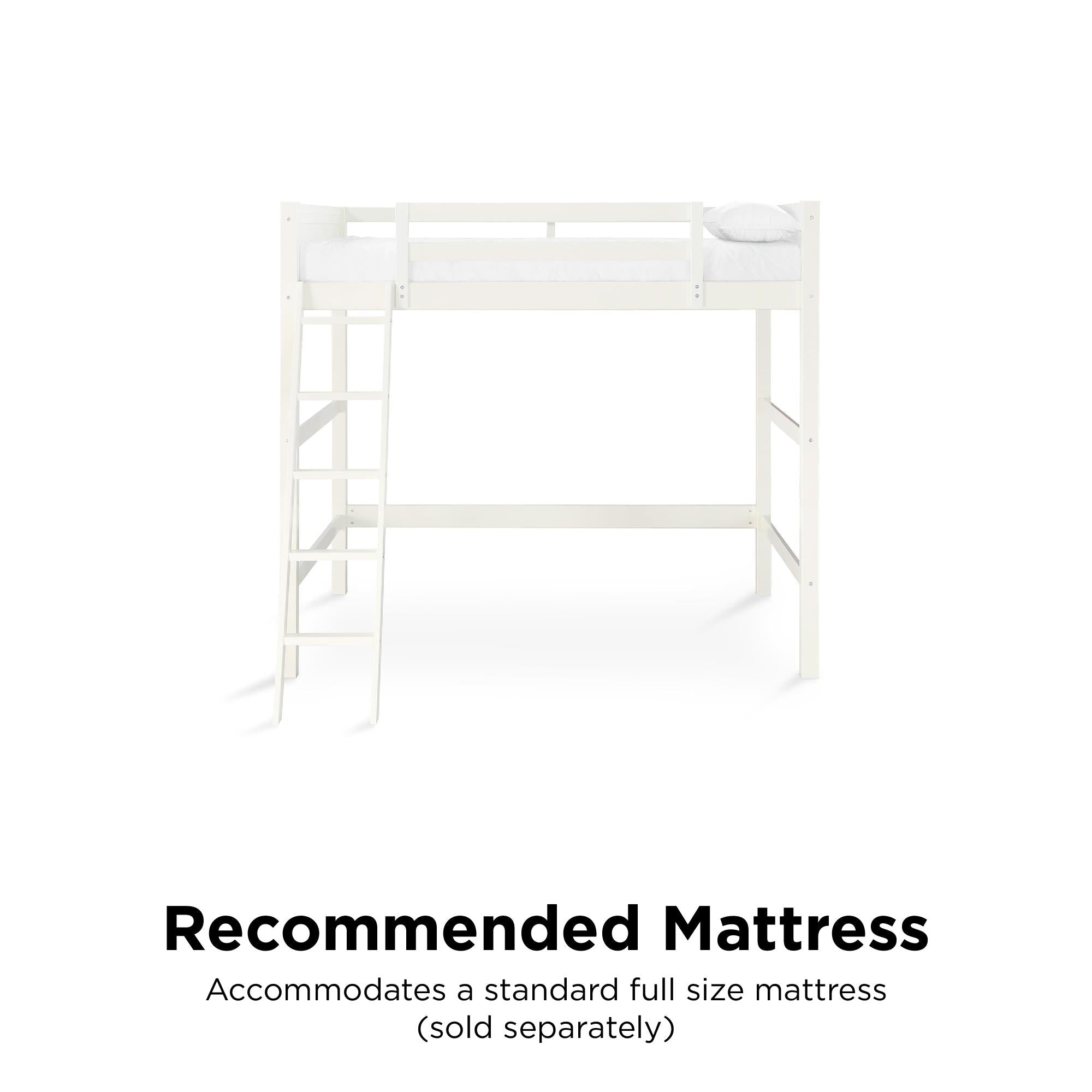 DHP Denver Kids' Loft Bed - White - Full