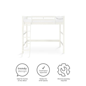 DHP Denver Kids' Loft Bed - White - Full