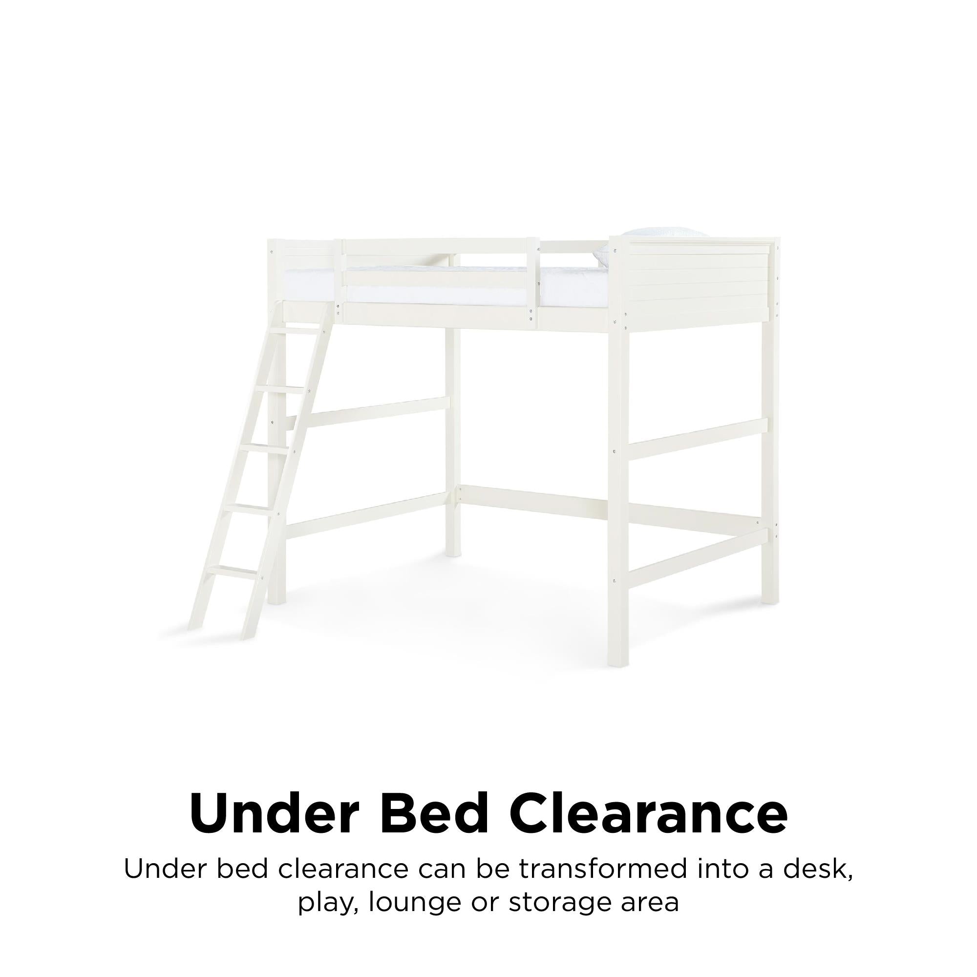 DHP Denver Kids' Loft Bed - White - Full