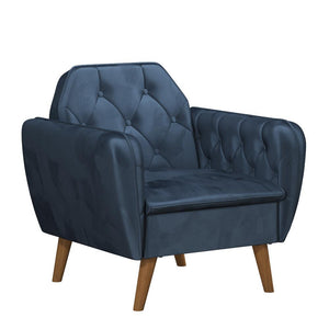 Novogratz Teresa Memory Foam Accent Chair - Blue Velvet