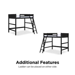 DHP Denver Kids' Loft Bed - Black - Full