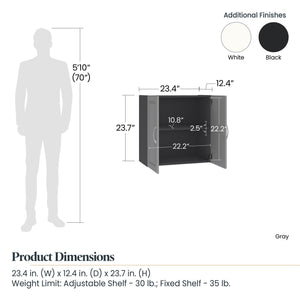 Systembuild Evolution Kendall 24" Wall Cabinet - Black